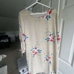 Beige floral xl dress